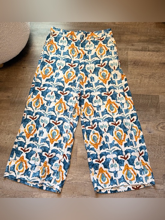 Christian Siriano Pants - Christian Siriano New York Linen Blend Wide Leg Pants XL Boho Print